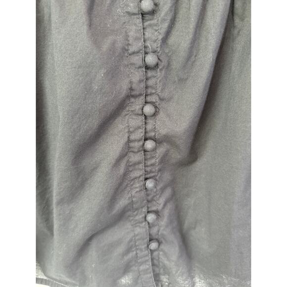 Gap Boho Embroidered Cotton Poplin Popover Top Button Up Sz L Black Renaissance - Picture 5 of 8